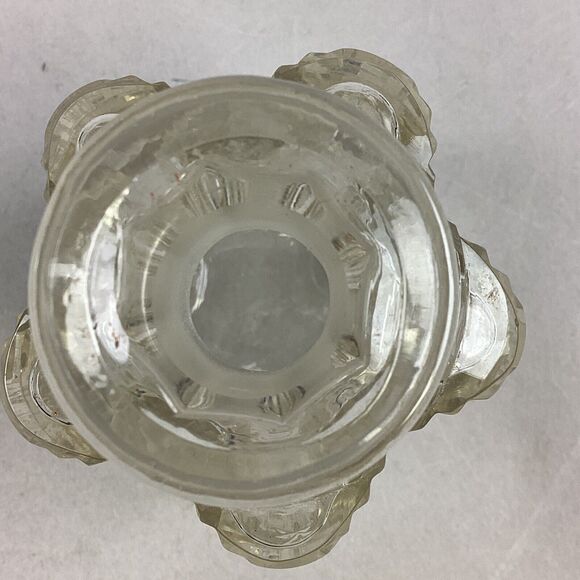 Vintage Cut Glass Whiskey Decanter Without Stopper - Textured Glass - 4.25” - Picture 7 of 8